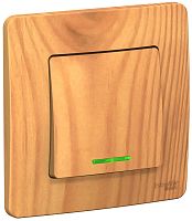 Выключатель с подсветкой с рамкой Systeme Electric Blanca 1-кл. ясень картинка